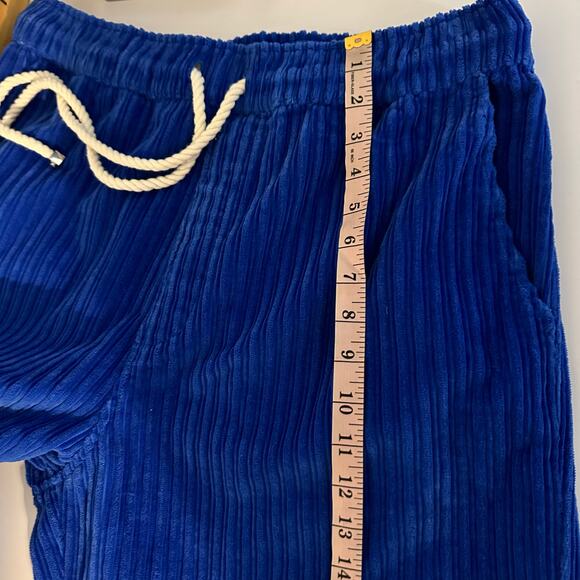 Nahmias Men's Blue Corduroy Relaxed Trousers Size 36 Drawstring Straight Leg - Picture 12 of 14